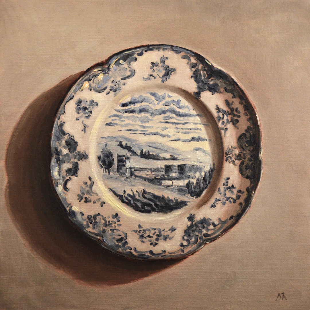 Chatsworth Plate painting by Begoña Morton, inspired by Pride and Prejudice