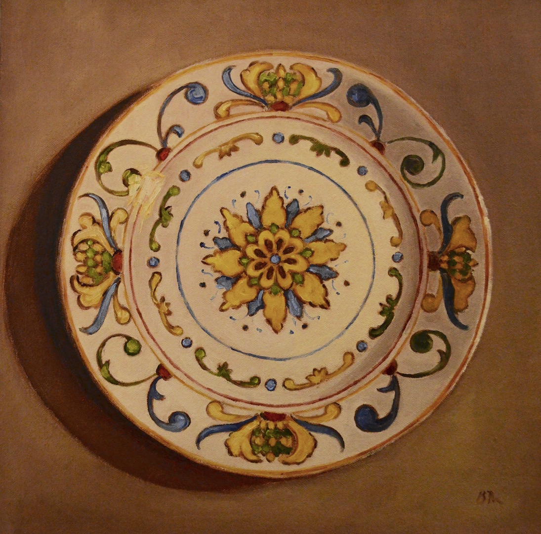 Portuguese Plate painting by Begoña Morton