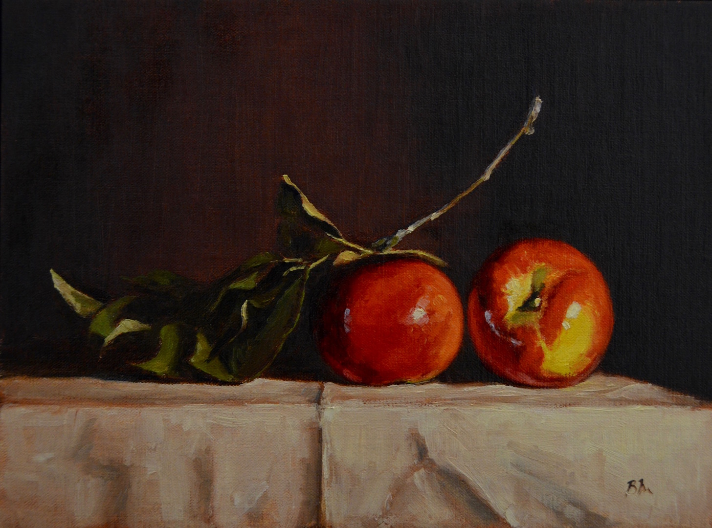 Two Apples painting by Begoña Morton