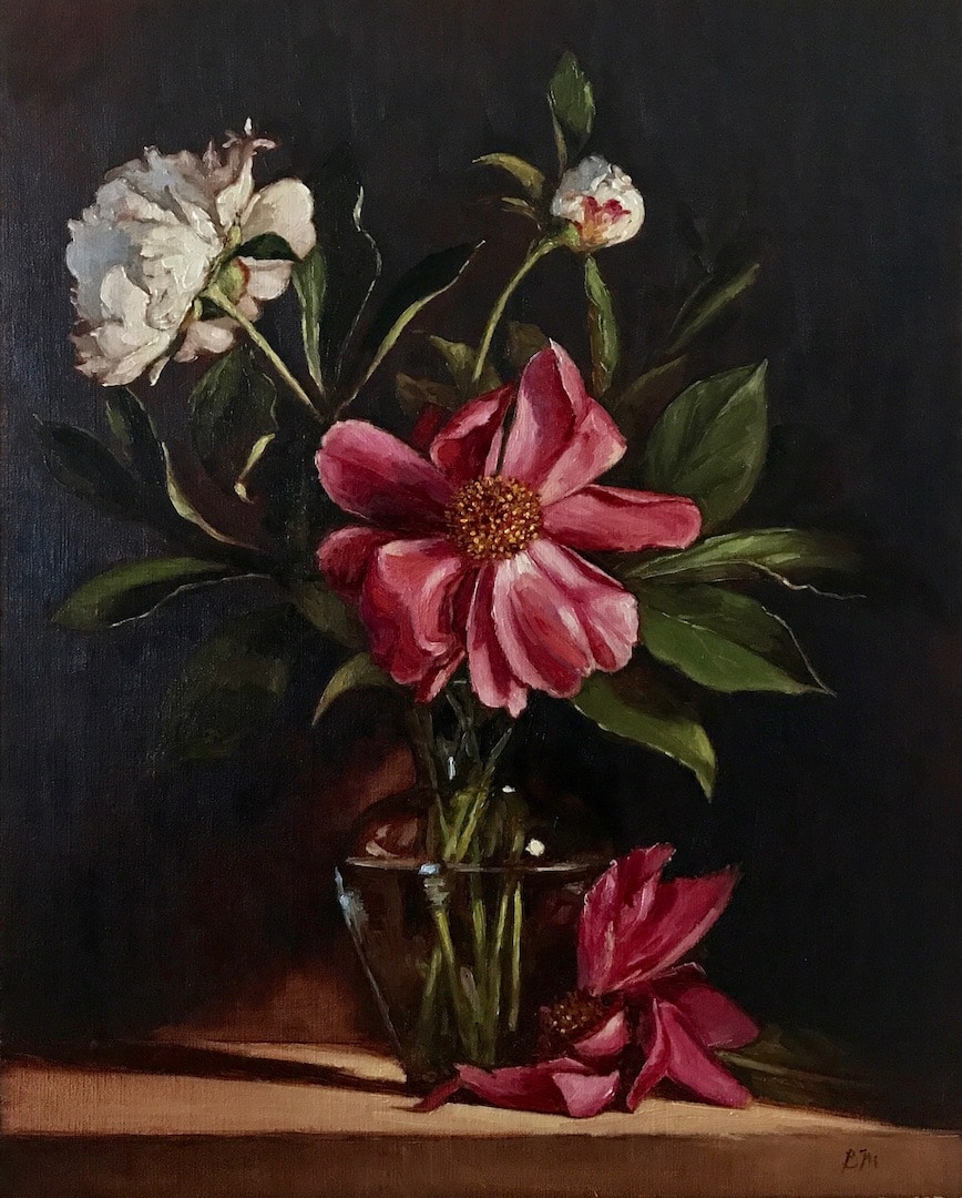 Peonies in Vase by Begoña Morton