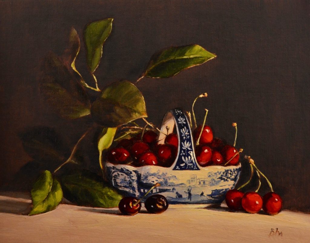Blue Italian Spode oil painting by Begoña Morton