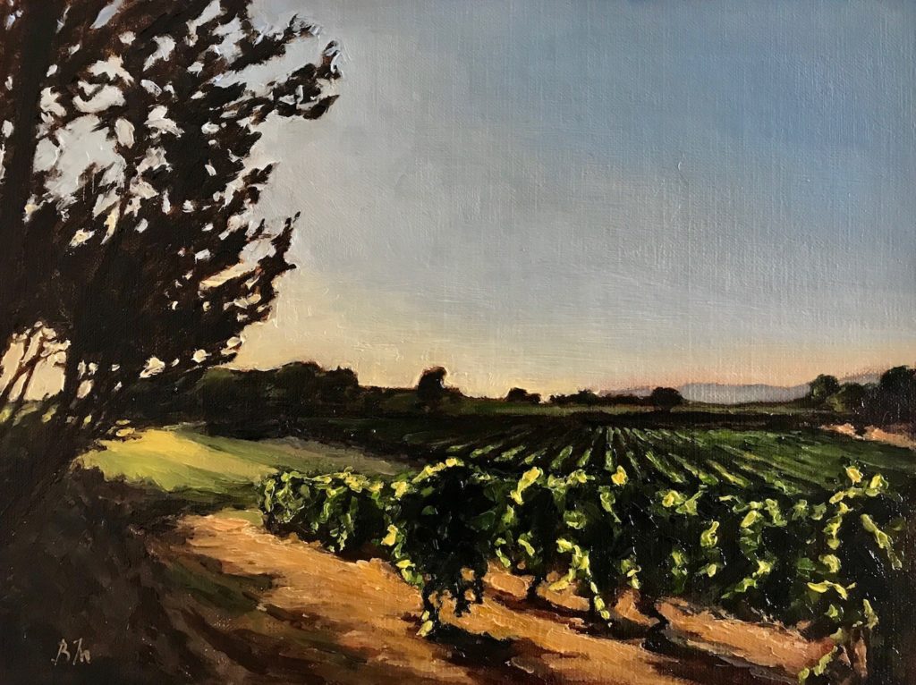 Vineyard oil painting by Begona Morton
