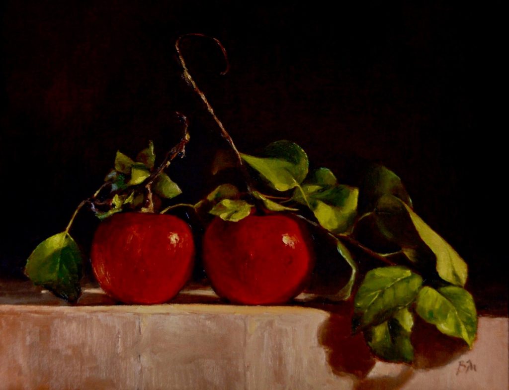 Apples oil painting by Begoña Morton